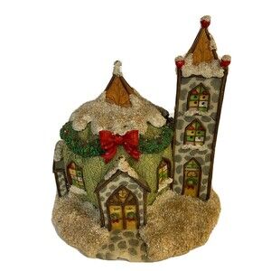 Vintage NUMBERED 87/597 Fitz and Floyd Cantelope ￼￼Cathedral Christmas Lighted
